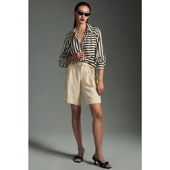 Anthropologie Wide Leg Khaki Women's Shorts - New, Size 8 - Picture 1 of 4